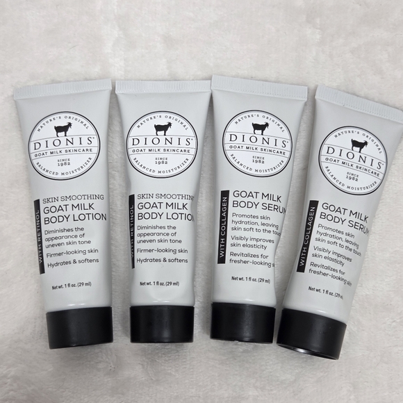 Dionis Goat Milk Skincare Mini Set Of 4- Lotion & Serum (Retinol/Collagen) New - Picture 1 of 8
